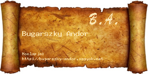 Bugarszky Andor névjegykártya