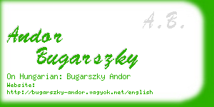 andor bugarszky business card